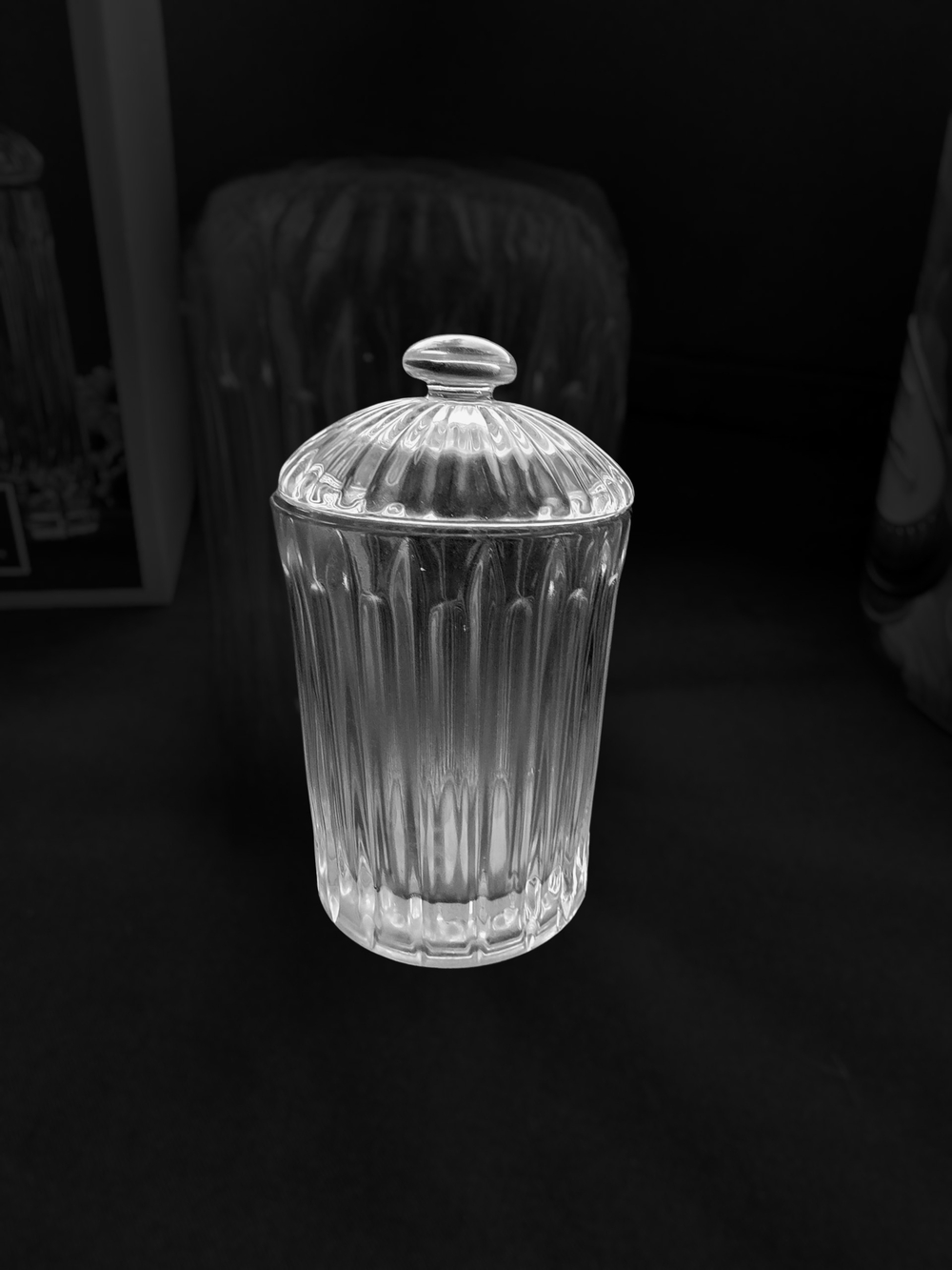 Lenox Clear Ribbed Glass Jar with Lid - Transparent